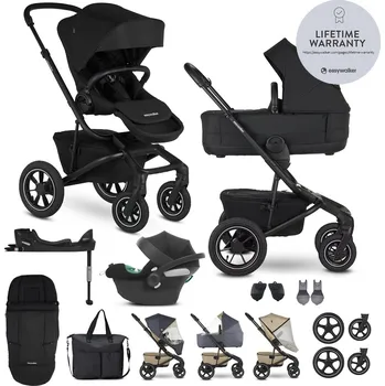 Kočárek EASYWALKER SET Kočárek Jimmey Pepper Black XXL AIR+RWS+CYBEX Aton B2 i-Size+báze