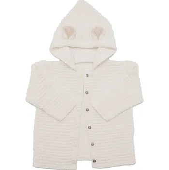 Dívčí svetr Lumima MACKO Dětský svetr rozepínací Kapuce ECRU smetanový vel. 92cm