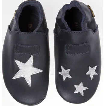 Capáčky BOUMY APPLIQUE Navy & Stars kožené capáčky s hvězdami tm.modré (23/XL)