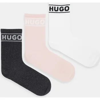 Pánské oblečení Ponožky HUGO 3P QSRIB SPORTY CC W 3-pack 50517669 šedá 90B, vel. 35-38