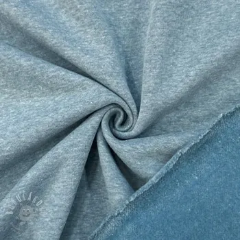 Teplákovina počesaná MELANGE old blue