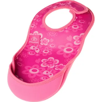 Bryndák BIBETTA Neoprenový bryndák UltraBib RŮŽOVÝ motýlci+květy