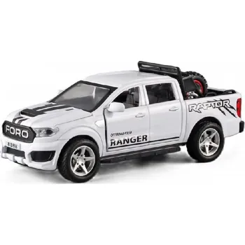 autíčko Ford Ranger Raptor F350 kovový model hračka na baterie světla zvuk 1:32 Bílá