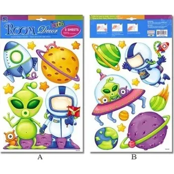 STICKER BOO Nástěnná dekorace: KOSMONAUTI 43 x 26cm oboustranná