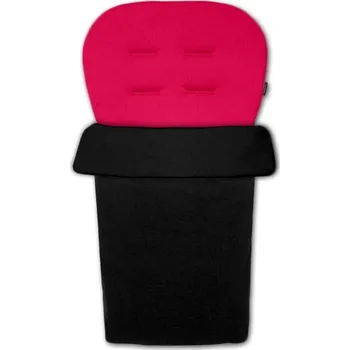 Příslušenství pro přepravu dětí IVEMABABY Vložka do kočárku XXL + nánožník=fusak: ČERNÝ / MALINOVÁ