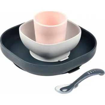 dětská jídelní sada BÉABA BEABA Jídelní sada silikonová 4-dílná Night Blue