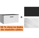 Spodní skříňka DEXA bílá + 50 % sleva na desku dle vlastního výběru, Černá, 60, 50, 40, Levá varianta NASUD654BC-NABFDSM60