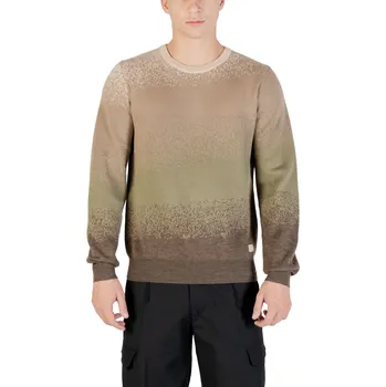 Pánský svetr Gianni Lupo pánský svetr s kulatým výstřihem Gianni Lupo hnědá | kaki | krémová 3458778