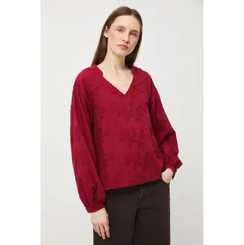 Dámská halenka Bavlněná halenka Medicine dámská, červená barva, s aplikací RW25-BDDB02 33X, vel. XS