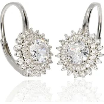Náušnice Zlatnictví Helios Stříbrné zirkonové náušnice