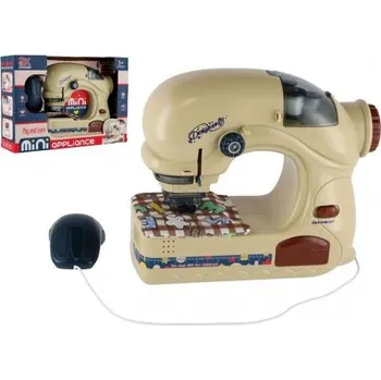 TEDDIES Šicí stroj plast 20cm na baterie se světlem v krabici 33x24x10cm