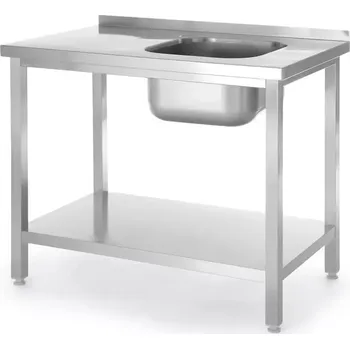 Jídelní stůl Stůl s umyvadlem a policí, 100x60x85 cm | HENDI 817025