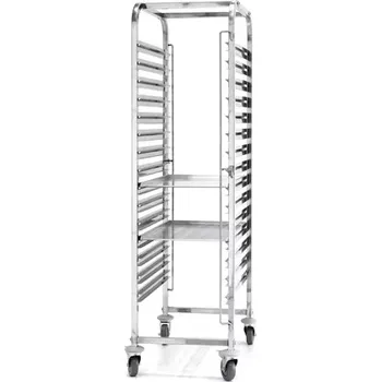 Servírovací stolek Nerezový skládací vozík na přepravu táců na pečivo | HENDI 810651