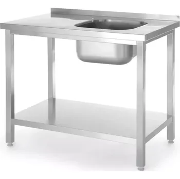 Jídelní stůl Stůl s umyvadlem a policí, 80x60x85 cm | HENDI 816998