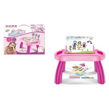 Magnetická kreslící tabulka MaDe Kreslící tabule + stolek, holky, 38 × 26 × 30 cm