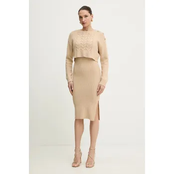 Dámské šaty Šaty a svetr Morgan RMNATE béžová 80X, vel. L