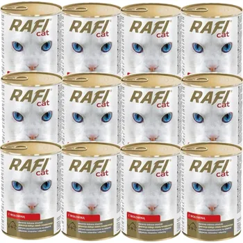 Krmivo pro kočku RAFI Kočičí kousky s hovězím masem v omáčce - konzerva 12x415g