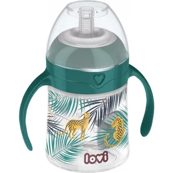 Kojenecká láhev LOVI První hrneček se slámkou a závažím JUNGLE VIBES 150ml