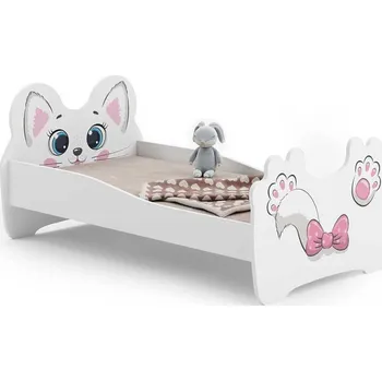 Dětská postel Jednolůžko Pink Cat 160x80 s matrací