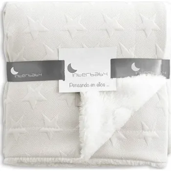 Dětská deka INTERBABY Dětská deka 80x110cm HVĚZDIČKY & BERÁNEK - KRÉMOVÁ