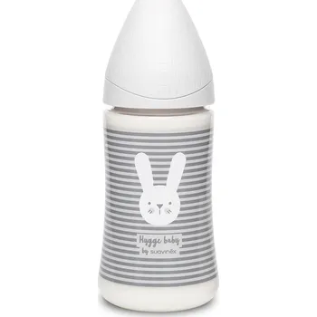 SUAVINEX HYGGE Premium láhev 270 ml 3P PROUŽKY - Šedá