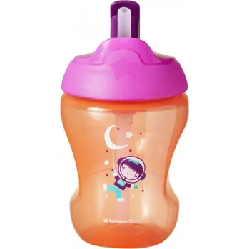 Kojenecká láhev TOMMEE TIPPEE Netekoucí hrnek s brčkem Straw Cup 230ml 7m+ Pink