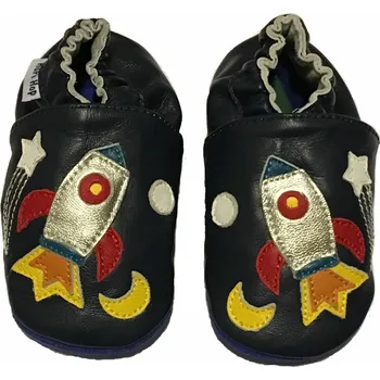 Capáčky HOPI HOP Kožené capáčky RAKETA tm.modré - S