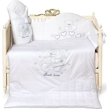 SOFIJA CALUSEK 5D Komplet do postýlky bílý 135x100, 40x60cm+prostěradlo
