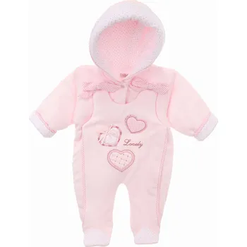 Kojenecký overall SOFIJA Overal zateplený bavlna WESELINKA Růžový vel. 68cm