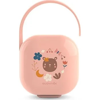 klip na dudlíky SUAVINEX l Krabička na dudlík FOREST růžová