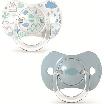 dudlíky SUAVINEX Dudlík SX PRO fyziologický MEMORIES 0/6m 2ks - Modrý