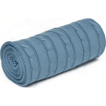 Dětská deka Lumima VRKOČ Dětská pletená deka 100x80cm pletenky - Ocel Blue, tm.modrá