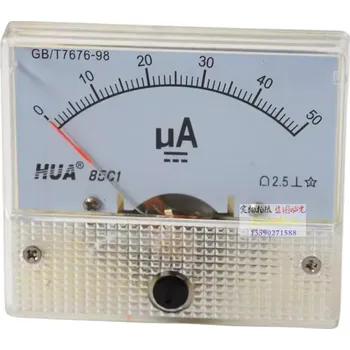 LaskaKit_cz Analogový panelový ampérmetr 85C1 100uA DC