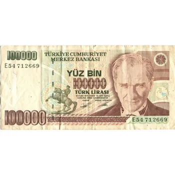 TURECKO. 100.000 lirasi 1991. Pi. 205.