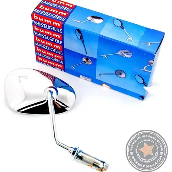 Zrcátko pro motocykl Zrcátko bumm pravé do řídítek, chrom, pro Zündapp M 25, 50 Bergsteiger, KS 50, Super Combinette, Kreidler, Hercules, NSU, DKW, Miele, Hercules MG00000107