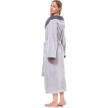 Dámský župan Dámský župan LaL 9145 - dlouhý Světle šedá 5XL