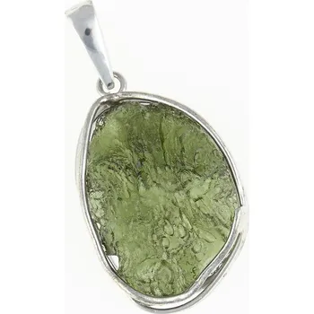 Přívěsek My Moldavite Stříbrný přívěsek s přírodním vltavínem 495-14927