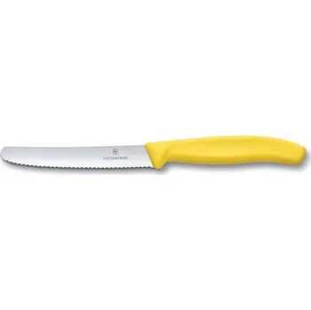 Švýcarský vroubkovaný nůž na zeleninu a ovoce Swiss Classic, žlutý, délka čepele 11 cm | VICTORINOX 6.7836.L118