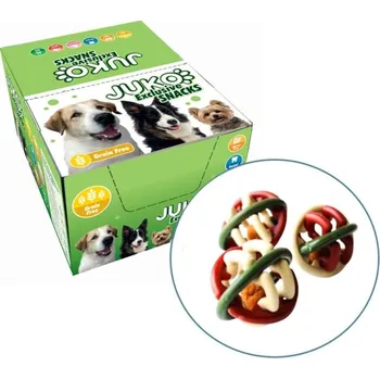 Krmivo pro psa Chrastítko míč plněný masem JUKO Snacks 1,5 kg (cca 25 ks)