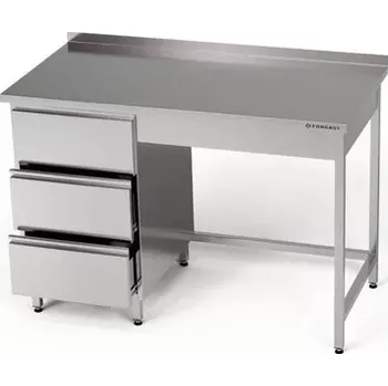 Dílenský stůl Nerezový pracovní stůl s blokem zásuvek 120x60x85 cm | FORGAST