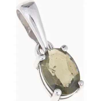 Přívěsek My Moldavite Stříbrný přívěsek s vltavínem 1086