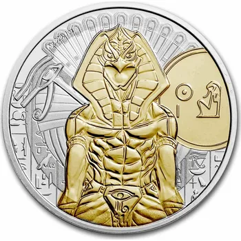 Stříbrná mince 1oz Egyptský bůh RA - Zlacená limitovaná edice