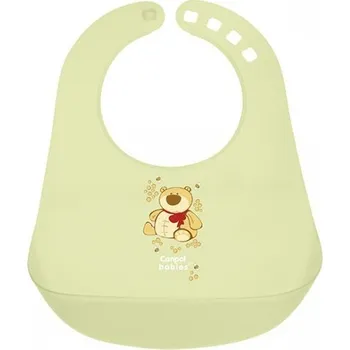 Bryndák CANPOL BABIES 2/404 Plastový bryndák Happy Animals MÉĎA - zelený