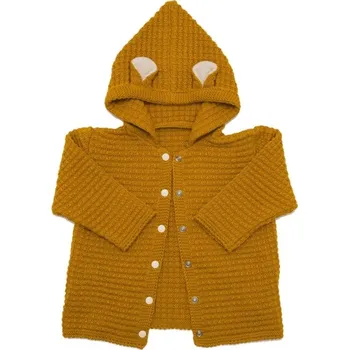 Dívčí svetr Lumima MACKO Dětský svetr rozepínací Kapuce OKR okrový vel. 80cm