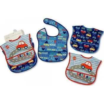 NURSERY Bryndák SET 3 kusy PVC na suchý zip BOY auta modré