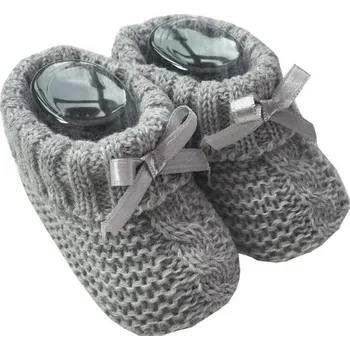 NURSERY Ponožky kojenecké PLETENÉ copánek GREY šedé