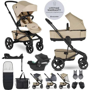 Kočárek EASYWALKER Kočárek kombinovaný Jimmey Sand Taupe XXL RWS + CYBEX Aton B2 i-Size + základna