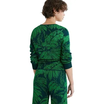 Dámské oblečení Desigual vzorovaný svetr DESIGUAL zelená | světle zelená 3457810