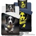 Svítící bavlněné povlečení 140x200+70x80 Pes s míčkem