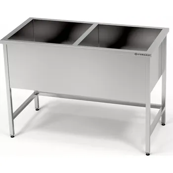 Bazén Nerezový dvoukomorový bazén (30 cm hluboký) 180x70x85 cm | FORGAST
